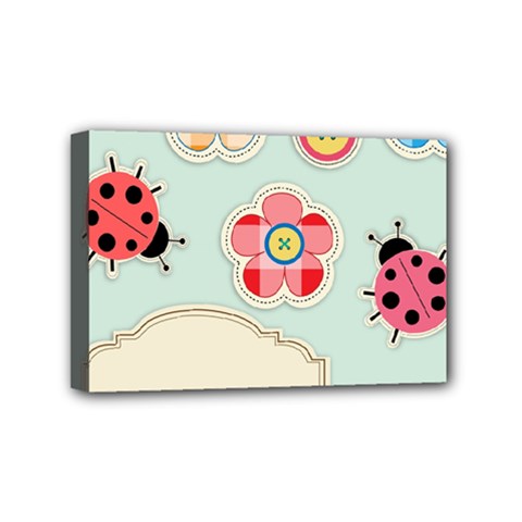 Buttons & Ladybugs Cute Mini Canvas 6  X 4  by Simbadda