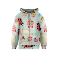 Buttons & Ladybugs Cute Kids  Zipper Hoodie by Simbadda