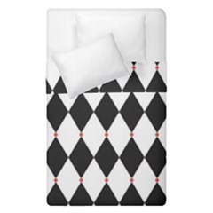 Plaid Triangle Line Wave Chevron Black White Red Beauty Argyle Duvet Cover Double Side (single Size) by Alisyart