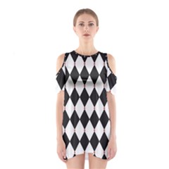 Plaid Triangle Line Wave Chevron Black White Red Beauty Argyle Shoulder Cutout One Piece