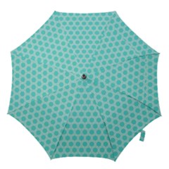 Plaid Circle Blue Wave Hook Handle Umbrellas (medium)