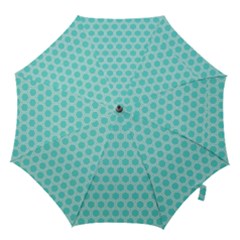 Plaid Circle Blue Wave Hook Handle Umbrellas (large)