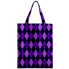 Plaid Triangle Line Wave Chevron Blue Purple Pink Beauty Argyle Zipper Classic Tote Bag by Alisyart