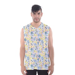 Flower Floral Bird Peacok Sunflower Star Leaf Rose Men s Basketball Tank Top