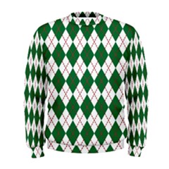 Plaid Triangle Line Wave Chevron Green Red White Beauty Argyle Men s Sweatshirt