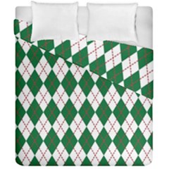 Plaid Triangle Line Wave Chevron Green Red White Beauty Argyle Duvet Cover Double Side (california King Size)