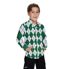 Plaid Triangle Line Wave Chevron Green Red White Beauty Argyle Wind Breaker (kids)