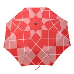 Plaid Triangle Line Wave Chevron Red White Beauty Argyle Folding Umbrellas