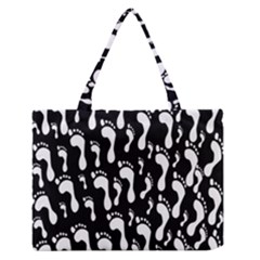 Population Soles Feet Foot Black White Medium Zipper Tote Bag by Alisyart