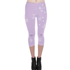 Star Lavender Purple Space Capri Leggings  by Alisyart