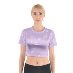 Star Lavender Purple Space Cotton Crop Top