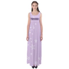 Star Lavender Purple Space Empire Waist Maxi Dress
