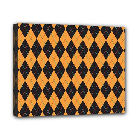 Plaid Triangle Line Wave Chevron Yellow Red Blue Orange Black Beauty Argyle Canvas 10  X 8  by Alisyart