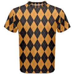 Plaid Triangle Line Wave Chevron Yellow Red Blue Orange Black Beauty Argyle Men s Cotton Tee