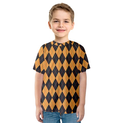 Plaid Triangle Line Wave Chevron Yellow Red Blue Orange Black Beauty Argyle Kids  Sport Mesh Tee by Alisyart