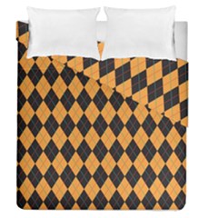 Plaid Triangle Line Wave Chevron Yellow Red Blue Orange Black Beauty Argyle Duvet Cover Double Side (queen Size) by Alisyart