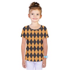 Plaid Triangle Line Wave Chevron Yellow Red Blue Orange Black Beauty Argyle Kids  One Piece Tee