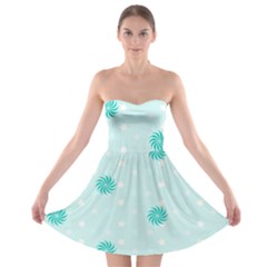 Star White Fan Blue Strapless Bra Top Dress by Alisyart