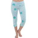 Star White Fan Blue Capri Yoga Leggings View1