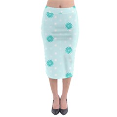 Star White Fan Blue Midi Pencil Skirt by Alisyart