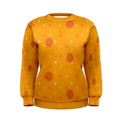 Star White Fan Orange Gold Women s Sweatshirt by Alisyart