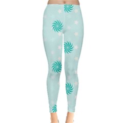 Star White Fan Blue Leggings  by Alisyart