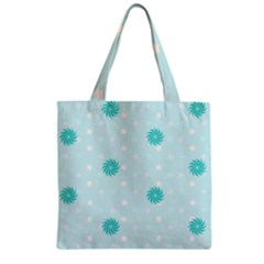 Star White Fan Blue Zipper Grocery Tote Bag by Alisyart