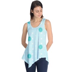 Star White Fan Blue Sleeveless Tunic by Alisyart