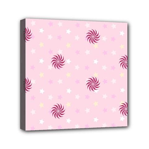 Star White Fan Pink Mini Canvas 6  X 6 