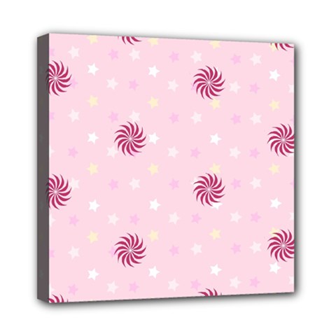 Star White Fan Pink Mini Canvas 8  X 8  by Alisyart