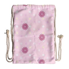 Star White Fan Pink Drawstring Bag (large) by Alisyart