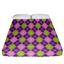 Plaid Triangle Line Wave Chevron Green Purple Grey Beauty Argyle Fitted Sheet (Queen Size) View1
