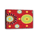 Sunflower Floral Red Yellow Black Circle Mini Canvas 6  x 4  View1