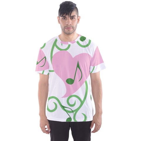 Sweetie Belle s Love Heart Music Note Leaf Green Pink Men s Sport Mesh Tee by Alisyart