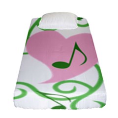 Sweetie Belle s Love Heart Music Note Leaf Green Pink Fitted Sheet (single Size) by Alisyart