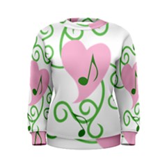 Sweetie Belle s Love Heart Music Note Leaf Green Pink Women s Sweatshirt
