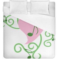 Sweetie Belle s Love Heart Music Note Leaf Green Pink Duvet Cover (king Size) by Alisyart