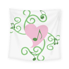 Sweetie Belle s Love Heart Music Note Leaf Green Pink Square Tapestry (small) by Alisyart