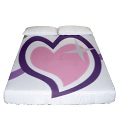 Sweetie Belle s Love Heart Star Music Note Green Pink Purple Fitted Sheet (queen Size) by Alisyart