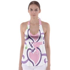 Sweetie Belle s Love Heart Star Music Note Green Pink Purple Babydoll Tankini Top by Alisyart