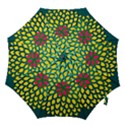 Sunflower Flower Floral Pink Yellow Green Hook Handle Umbrellas (Large) View1