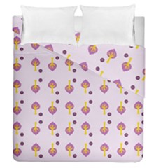 Tree Circle Purple Yellow Duvet Cover Double Side (queen Size)