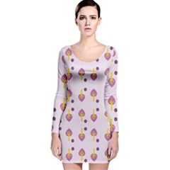 Tree Circle Purple Yellow Long Sleeve Velvet Bodycon Dress by Alisyart