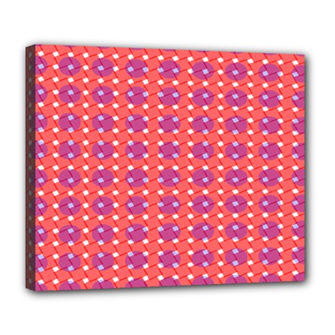 Roll Circle Plaid Triangle Red Pink White Wave Chevron Deluxe Canvas 24  X 20   by Alisyart