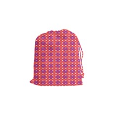 Roll Circle Plaid Triangle Red Pink White Wave Chevron Drawstring Pouches (small) 