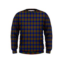 Tartan Fabrik Plaid Color Rainbow Kids  Sweatshirt by Alisyart