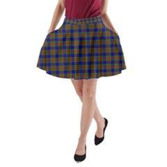 Tartan Fabrik Plaid Color Rainbow A-line Pocket Skirt