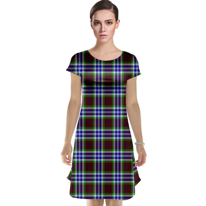 Tartan Fabrik Plaid Color Rainbow Triangle Cap Sleeve Nightdress