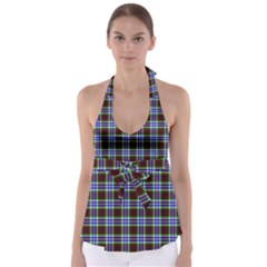 Tartan Fabrik Plaid Color Rainbow Triangle Babydoll Tankini Top by Alisyart