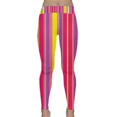 Stripes Colorful Background Classic Yoga Leggings by Simbadda